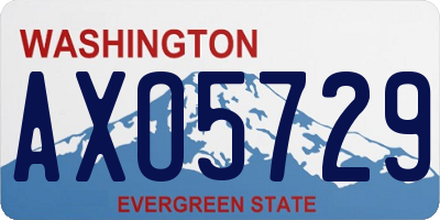 WA license plate AXO5729