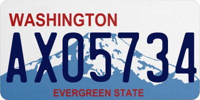 WA license plate AXO5734