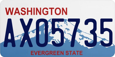 WA license plate AXO5735