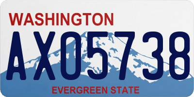 WA license plate AXO5738