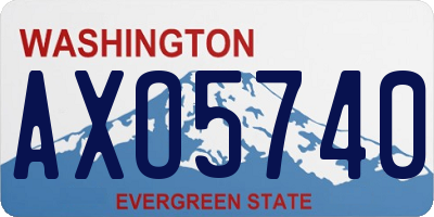 WA license plate AXO5740