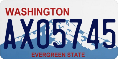 WA license plate AXO5745