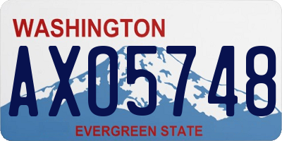 WA license plate AXO5748