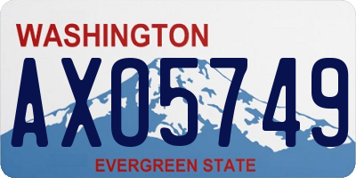 WA license plate AXO5749