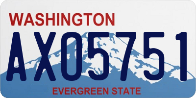 WA license plate AXO5751