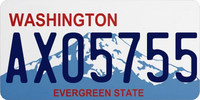 WA license plate AXO5755