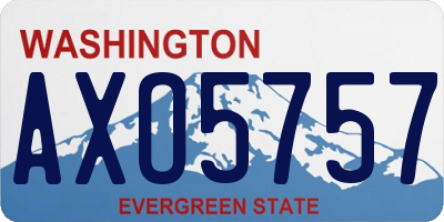 WA license plate AXO5757