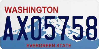 WA license plate AXO5758