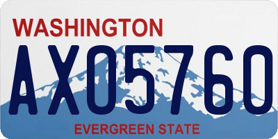 WA license plate AXO5760