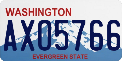WA license plate AXO5766