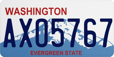 WA license plate AXO5767