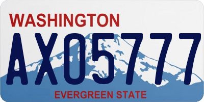 WA license plate AXO5777