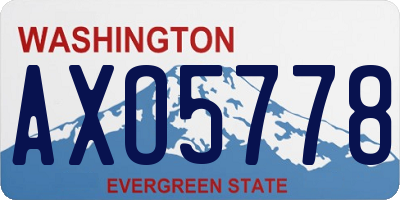WA license plate AXO5778