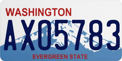 WA license plate AXO5783