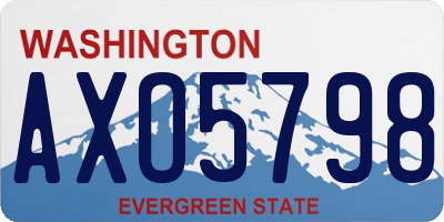 WA license plate AXO5798