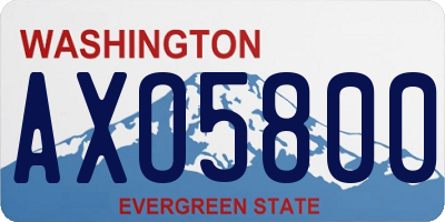 WA license plate AXO5800
