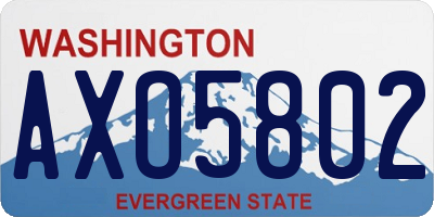 WA license plate AXO5802