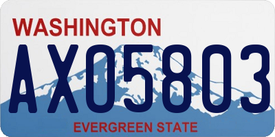 WA license plate AXO5803