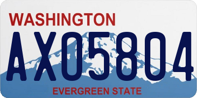 WA license plate AXO5804