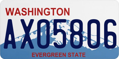 WA license plate AXO5806