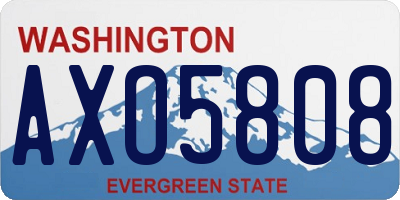WA license plate AXO5808