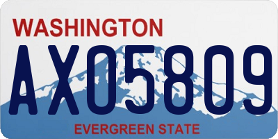 WA license plate AXO5809