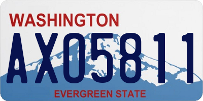 WA license plate AXO5811