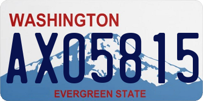 WA license plate AXO5815
