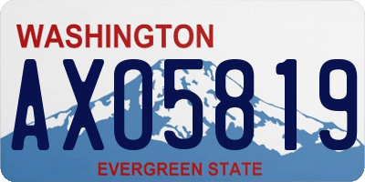 WA license plate AXO5819