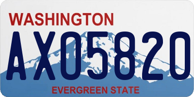 WA license plate AXO5820
