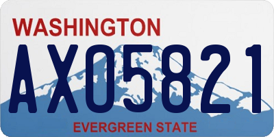 WA license plate AXO5821