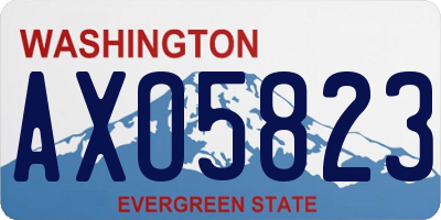 WA license plate AXO5823