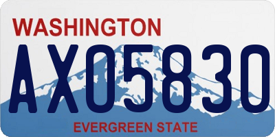 WA license plate AXO5830