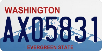 WA license plate AXO5831