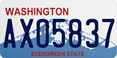WA license plate AXO5837