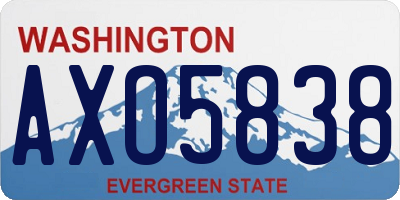 WA license plate AXO5838