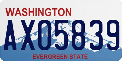 WA license plate AXO5839