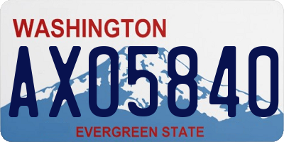 WA license plate AXO5840