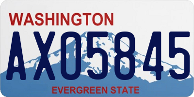 WA license plate AXO5845
