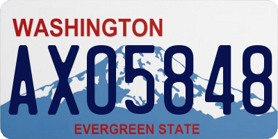 WA license plate AXO5848