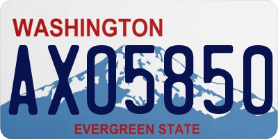 WA license plate AXO5850