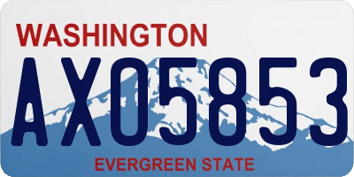 WA license plate AXO5853