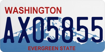 WA license plate AXO5855