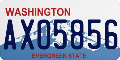 WA license plate AXO5856