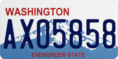 WA license plate AXO5858