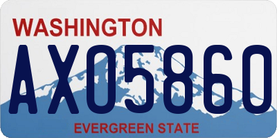 WA license plate AXO5860
