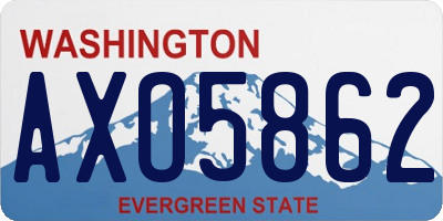WA license plate AXO5862