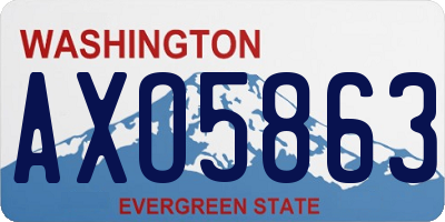 WA license plate AXO5863