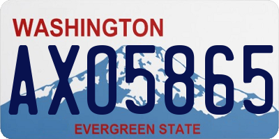 WA license plate AXO5865