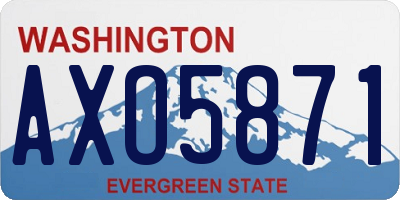 WA license plate AXO5871